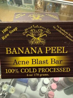 Banana Peel Acne Blast Bar Cold Pressed Raw Soap 6 Oz/ 170 grams